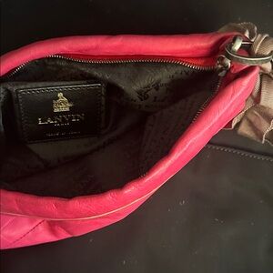 Lanvin Fuchsia Clutch with Black Accents